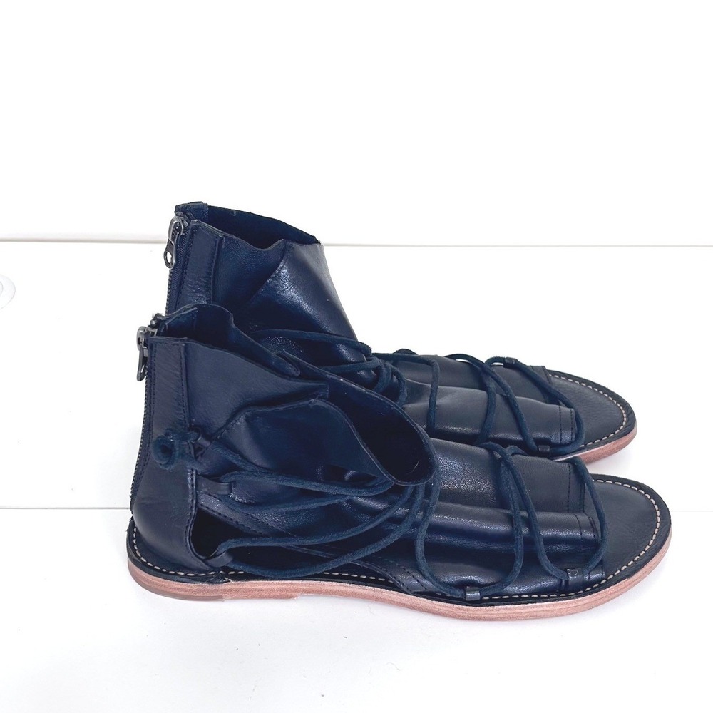 Free People Baske California Lola Gladiator Sandals 9.5‎ Black Leather Lace Up